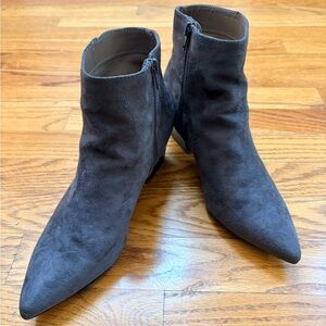 Kensie Charcoal Faux Suede Ankle Booties